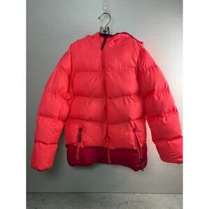 Champion hot bright pink puffer jacket girls size large 10/12